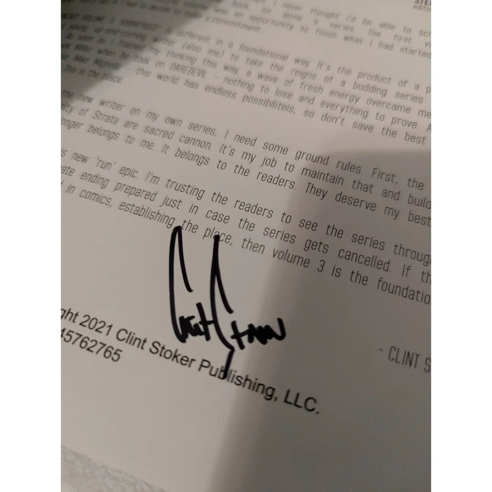 Downcast Submerged Comic Novel, Signed By Clint Stoker